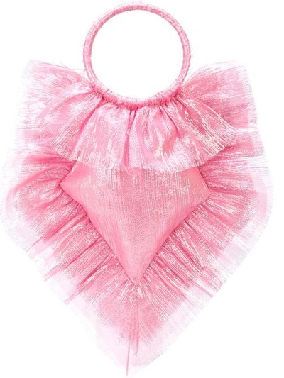 Shop The Vampire's Wife Ruffled Tulle Shoulder Bag In Pink