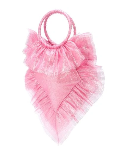 Shop The Vampire's Wife Ruffled Tulle Shoulder Bag In Pink
