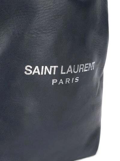 Shop Saint Laurent Teddy Bucket Bag In Blue