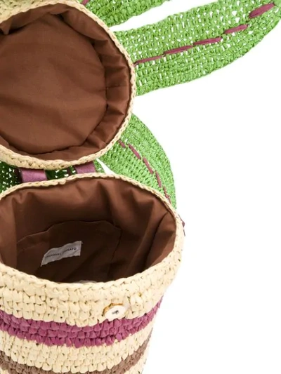 Shop Tsumori Chisato Woven Palm Basket Tote In Vert