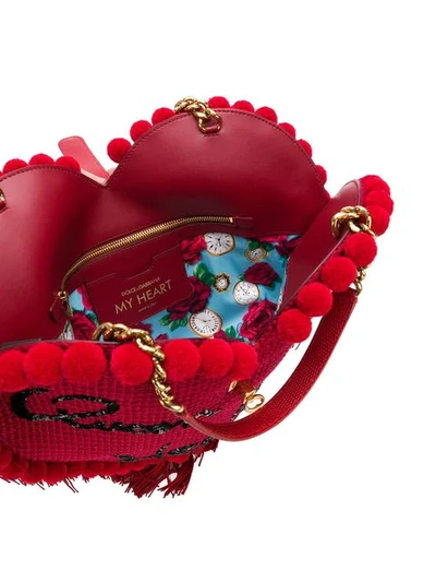 embroidered heart-shaped bag