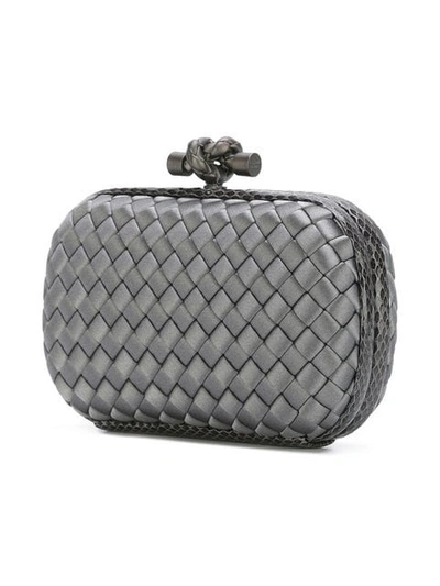 Shop Bottega Veneta Light Grey Intrecciato Impero Knot