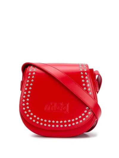 Shop Mcq By Alexander Mcqueen Studded Mini Satchel Bag In Red