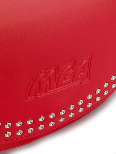Shop Mcq By Alexander Mcqueen Studded Mini Satchel Bag In Red