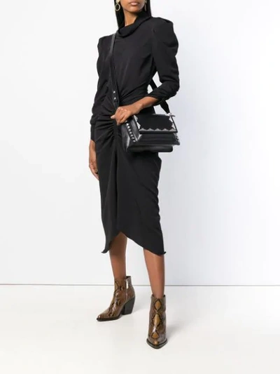 Shop Isabel Marant Stud Embellished Shoulder Bag In Black