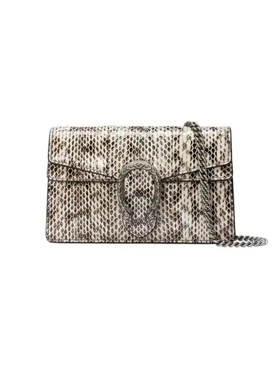 Shop Gucci Dionysus Super Mini Snakeskin Bag In White