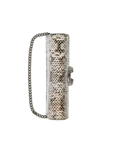 Shop Gucci Dionysus Super Mini Snakeskin Bag In White