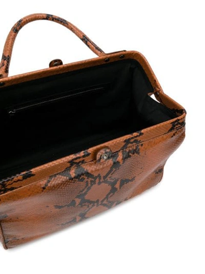 Shop A.f.vandevorst Snakeskin Effect Tote Bag In Brown