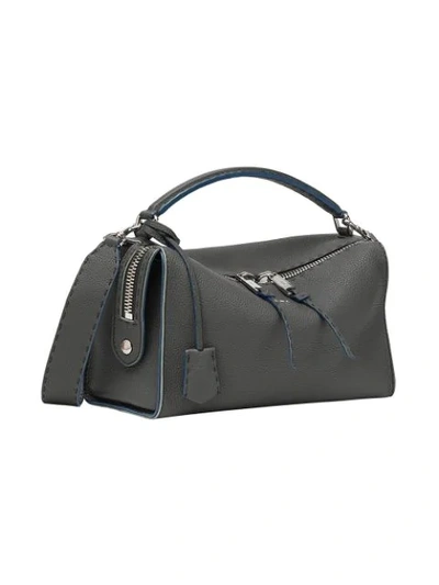 Shop Fendi Lei Selleria Bag In Grey