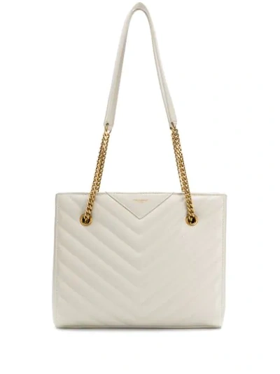 Shop Saint Laurent Quilted Tote Bag - Neutrals