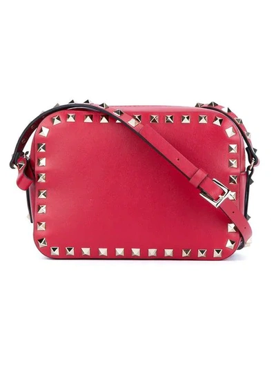 Shop Valentino 'rockstud' Shoulder Bag In Red
