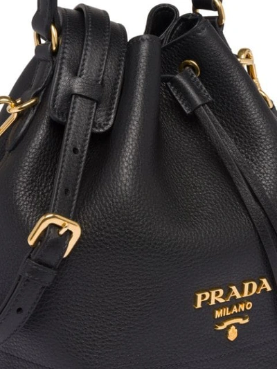 Shop Prada Classic Bucket Bag In Black