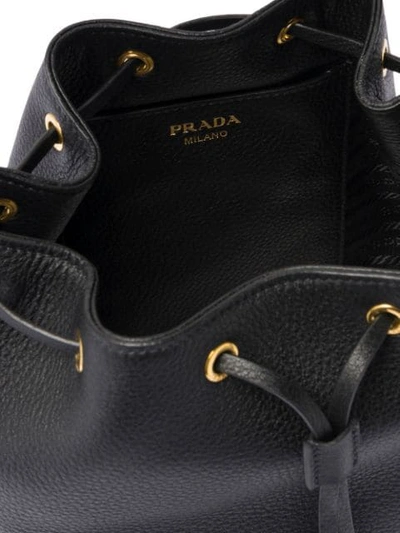 Shop Prada Classic Bucket Bag In Black
