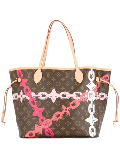 Shop Pre-owned Louis Vuitton Neverfull Mm Tote Bag In Brown