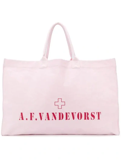 Shop A.f.vandevorst Logo Large Tote Bag In Pink