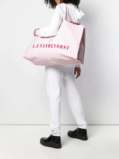 Shop A.f.vandevorst Logo Large Tote Bag In Pink
