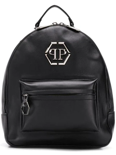 Shop Philipp Plein Logo Plaque Backpack - Black