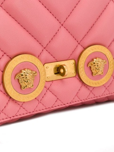 Shop Versace Quilted Icon Bag In Pink