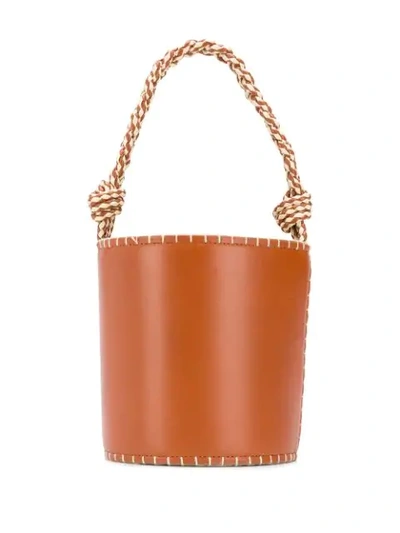 Shop Ulla Johnson Small Nia Bucket Bag In Brown