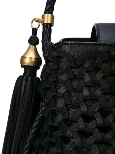 Shop Oscar De La Renta Perforated Tote Bag - Black