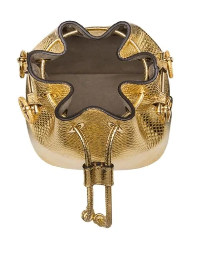 Shop Fendi Mini Mon Tresor Bucket Bag In Gold