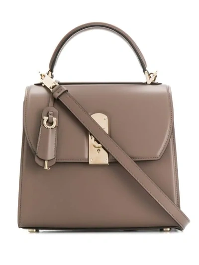 Shop Ferragamo Boxyz Bag In Brown