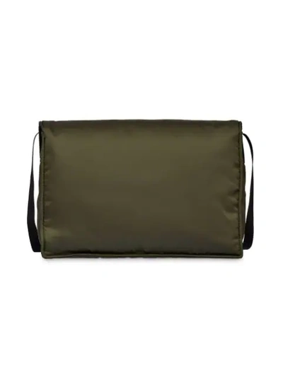 Shop Prada Large Leather Shoulder Bag In Green