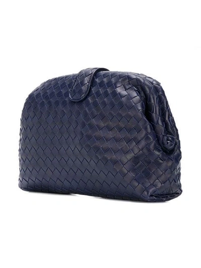 Shop Bottega Veneta Woven Clutch Bag In Blue