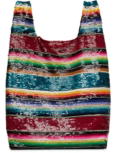 Shop Ashish Rainbow Sequin Embellished Tote Bag - Multicolour