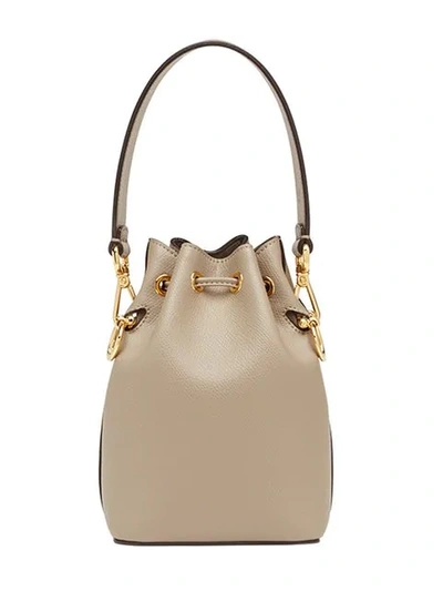 Shop Fendi Mini Mon Tresor Bucket Bag In Neutrals