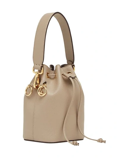 Shop Fendi Mini Mon Tresor Bucket Bag In Neutrals