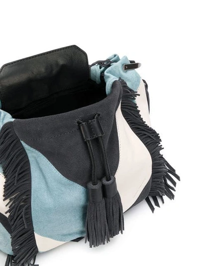 Shop Isabel Marant Jeeba Patchwork Fringe Bag In 30bu Blue