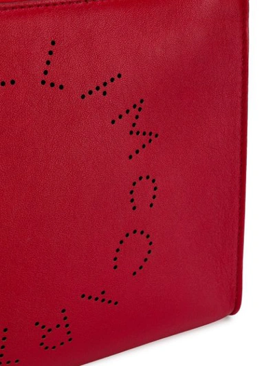 Shop Stella Mccartney Logo Clutch Bag In Red