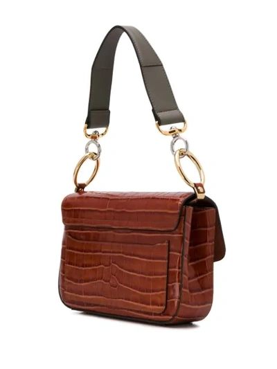 Shop Chloé Small C Double Carry Bag In Brown