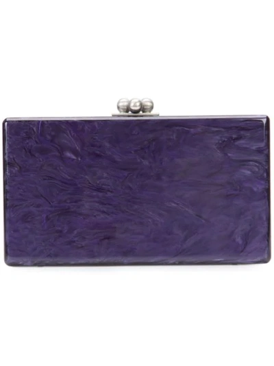 Shop Edie Parker Box Clutch Bag In Purple