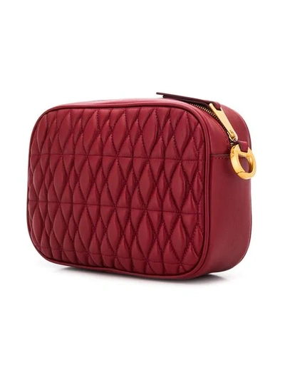 Shop Furla Cometa Quilted Camera Bag In Red