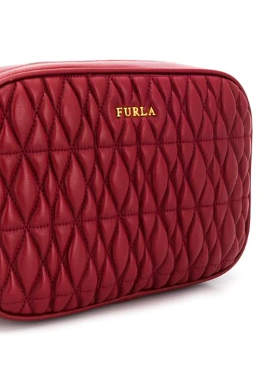 Shop Furla Cometa Quilted Camera Bag In Red