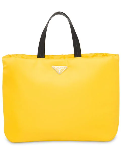 Prada Padded Nylon Medium Tote Bag In Yellow | ModeSens