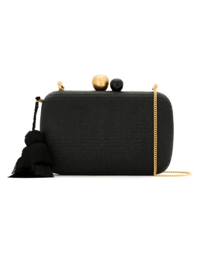 Shop Isla Raffia Clutch - Black