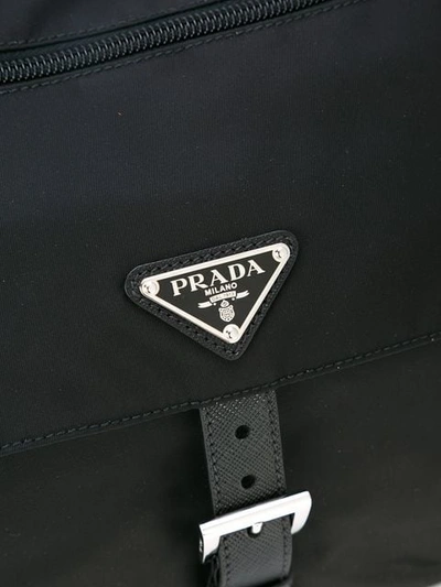 Shop Prada Logo Plaque Crossbody Bag In Black