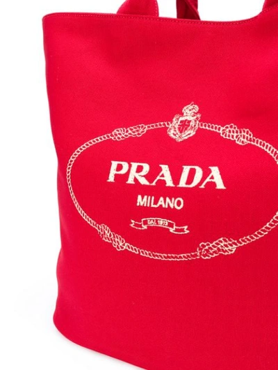 Shop Prada Oversized Tote In Red