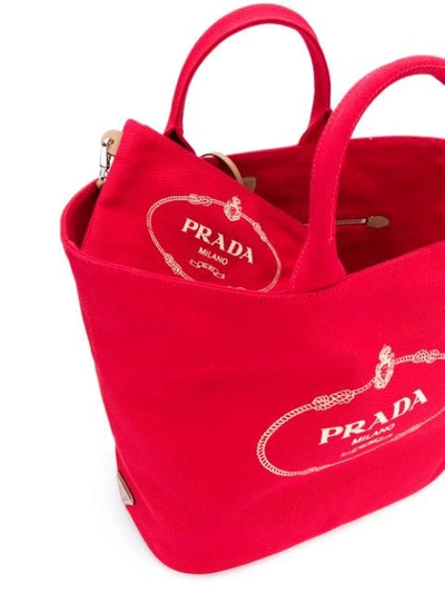 Shop Prada Oversized Tote In Red