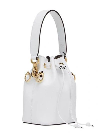 Shop Fendi Bucket Mini Bag In White