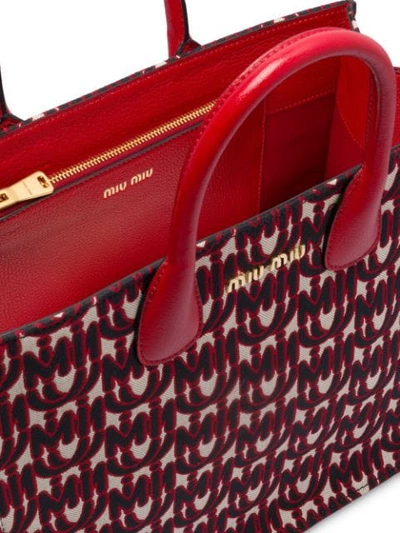 Shop Miu Miu Jacquard-handtasche In Red