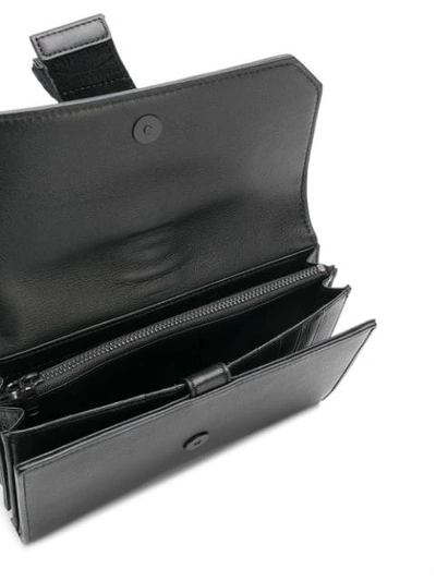 Shop Diesel Velvet Panelled Clutch Bag In Black