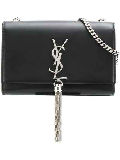 Shop Saint Laurent Medium Monogram Kate Bag In 1000 Noir