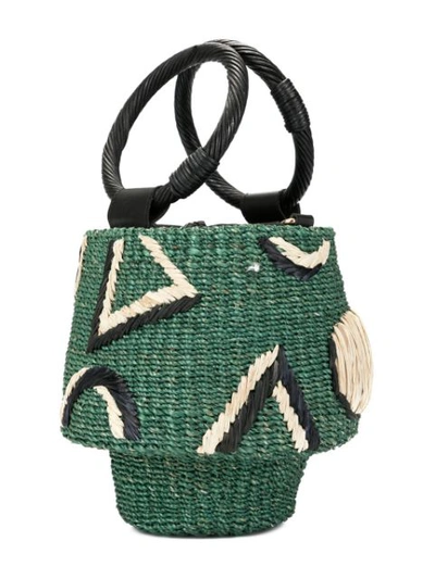 Shop Aranaz Geo Bucket Bag In Arz.green