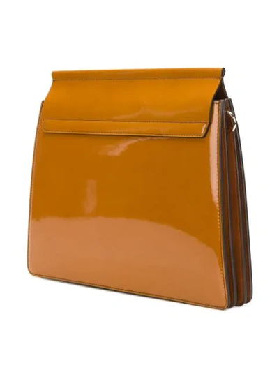 Shop Chloé Caramel Brown Faye Patent And Leather Shoulder Bag