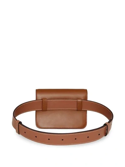 Shop Burberry Tb Monogram Belt Bag In Brown