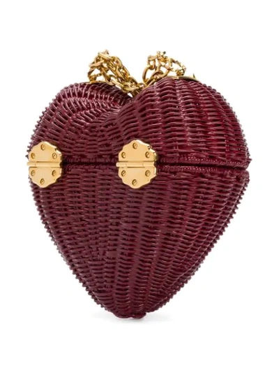 Shop Dolce & Gabbana Heart Box Shoulder Bag In Red